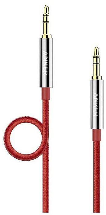 Кабель Anker Aux Audio Premium (A7113091) 3.5mm 1.2m (Red) купить в интернет-магазине icover