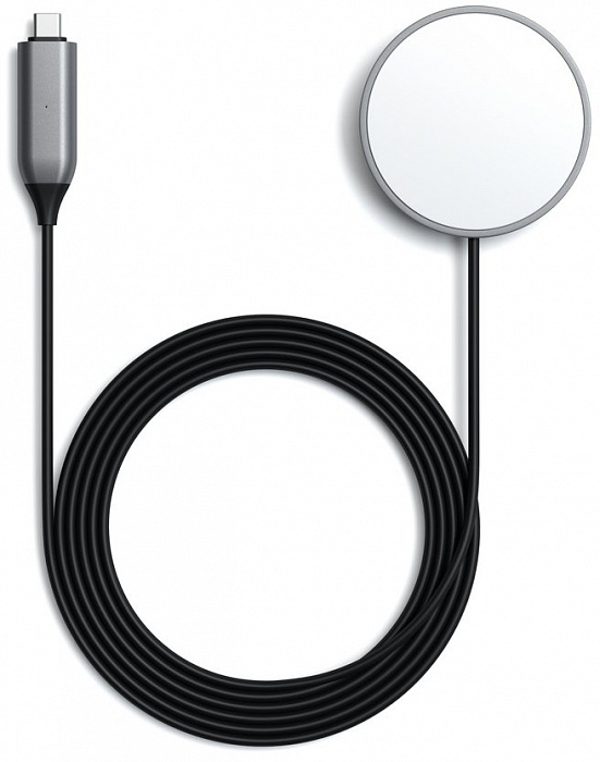 Беспроводное зарядное устройство Satechi USB-C Magnetic Wireless Charging Cable ST-UCQIMCM (Space Grey) купить в интернет-магазине icover