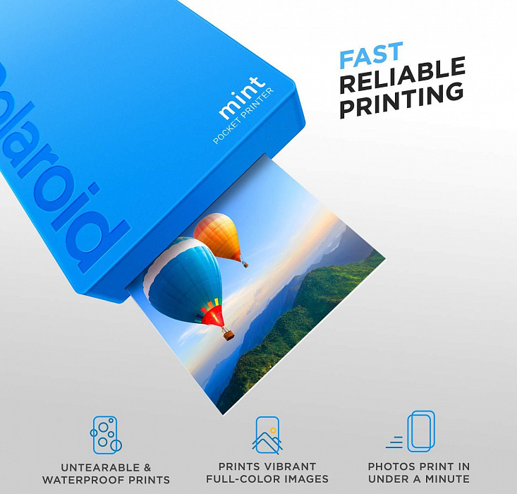 Портативный принтер Polaroid Mint (Blue) купить в интернет-магазине icover