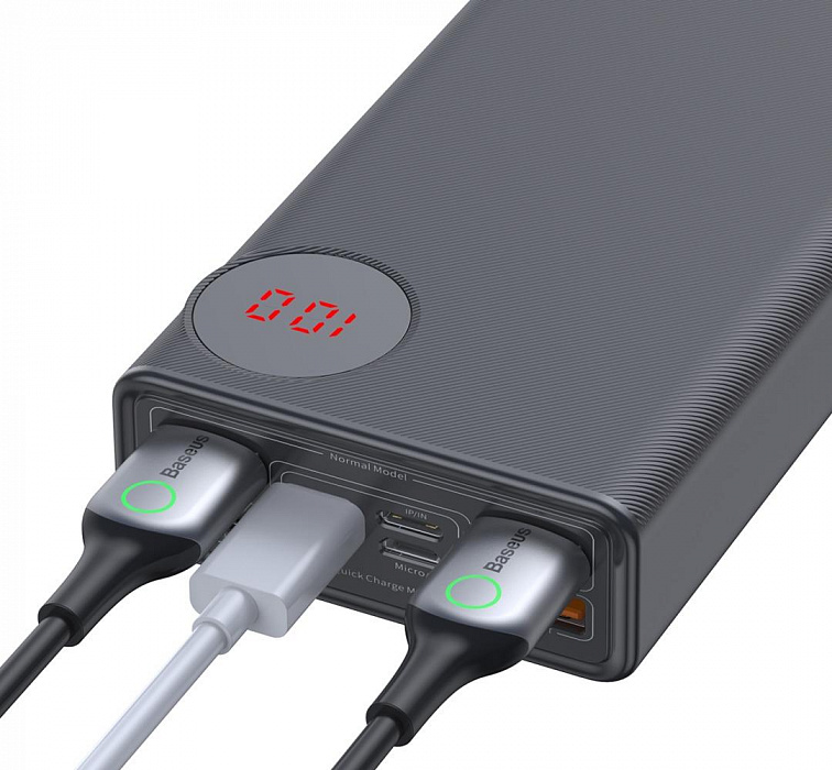 Внешний аккумулятор Baseus Mulight Quick Charge Power Bank 30000mAh PPMY-01 (Black) купить в интернет-магазине icover