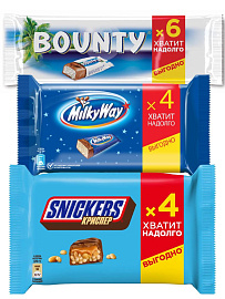 Набор МультиПак Snickers Crisper (4х40г), Bounty (6х27.5г), Milky Way (4х26g) купить в интернет-магазине icover