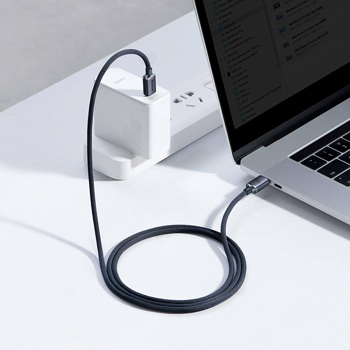 Кабель Baseus Crystal Shine (CAJY000701) USB-C/USB-C 100W 2m (Black) купить в интернет-магазине icover