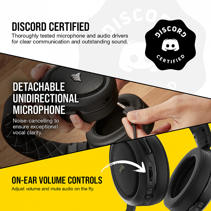 Беспроводная игровая гарнитура Corsair Gaming HS70 Pro CA-9011211-EU (Carbon) купить в интернет-магазине icover