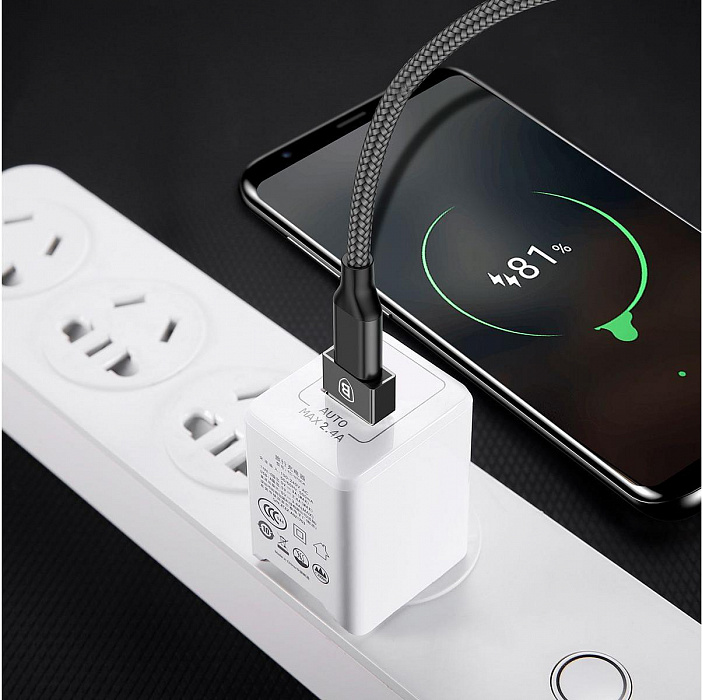 Переходник Baseus Exquisite USB Male to Type-C Female Adapter Converter CATJQ-A01 (Black) купить в интернет-магазине icover