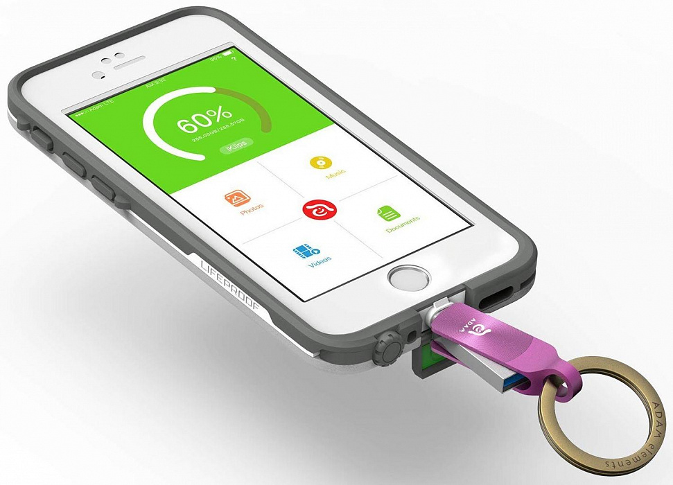 Флеш-накопитель ADAM elements iKlips Duo+ 32Gb (Purple) купить в интернет-магазине icover