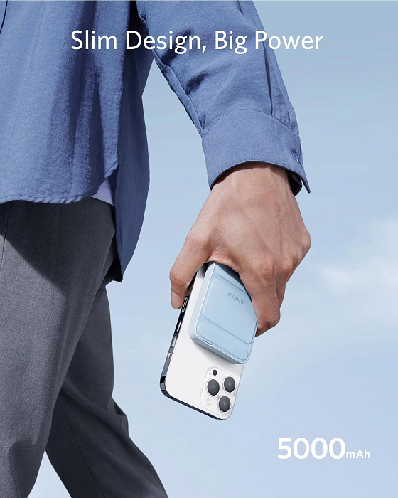 Внешний аккумулятор Anker PowerCore MagGo A1611 5000 mAh (Blue) купить в интернет-магазине icover