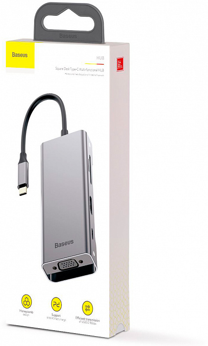 USB-концентратор Baseus Square Desk VGA CATXF-A0G (Deep Grey) купить в интернет-магазине icover