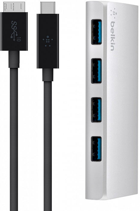 Belkin USB 3.0 4 Port Hub (F4U088VF) - USB-концентратор (Silver) купить в интернет-магазине icover