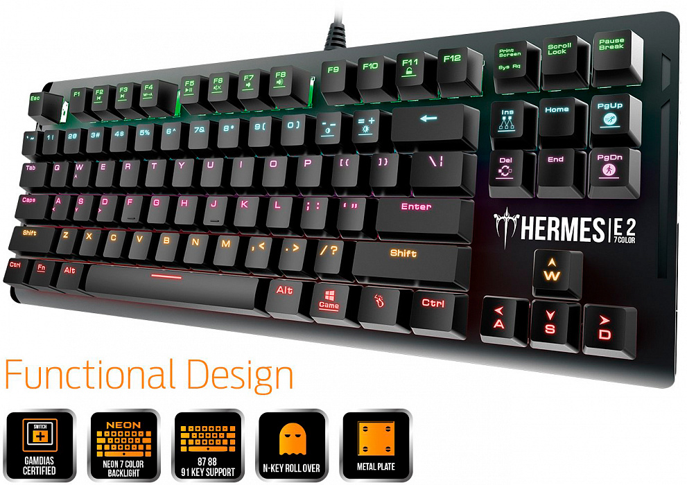 Игровая клавиатура Gamdias Hermes E2 Black Switch (Black) купить в интернет-магазине icover