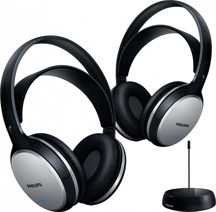 Philips SHC5102/10 Double - 2 пары беспроводных наушников (Black/Silver) купить в интернет-магазине icover