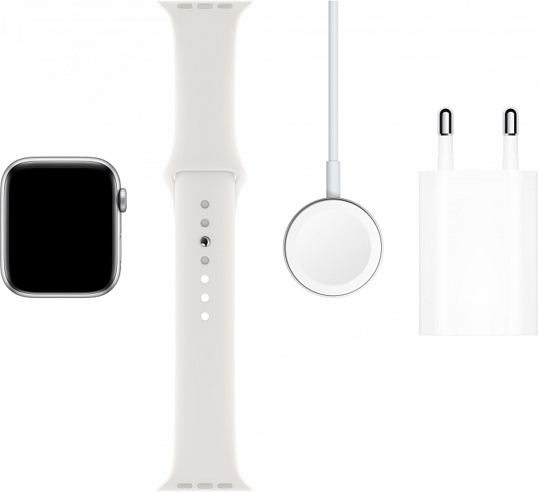 Умные часы Apple Watch Series 5 44mm Sport Band MWVD2RU/A (Silver/White) купить в интернет-магазине icover