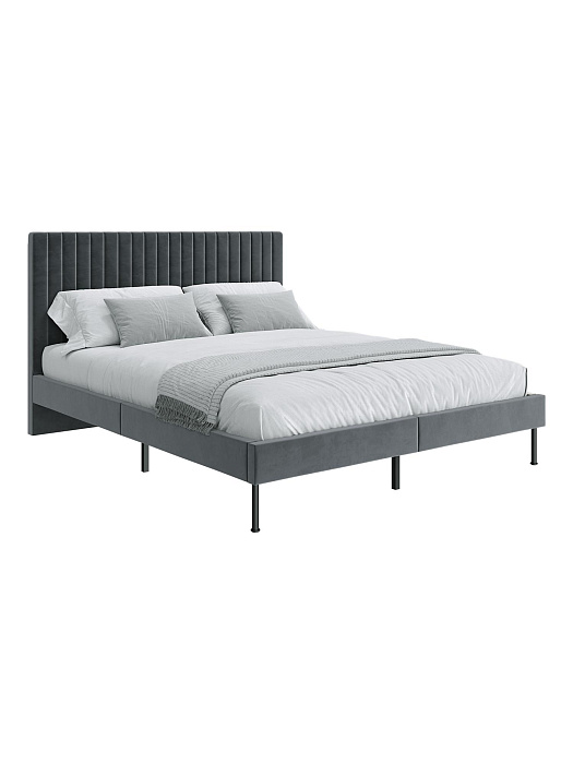 Кровать двуспальная RIDBERG LUGANO 160x200 Велюр NEO 26 (Grey) купить в интернет-магазине icover