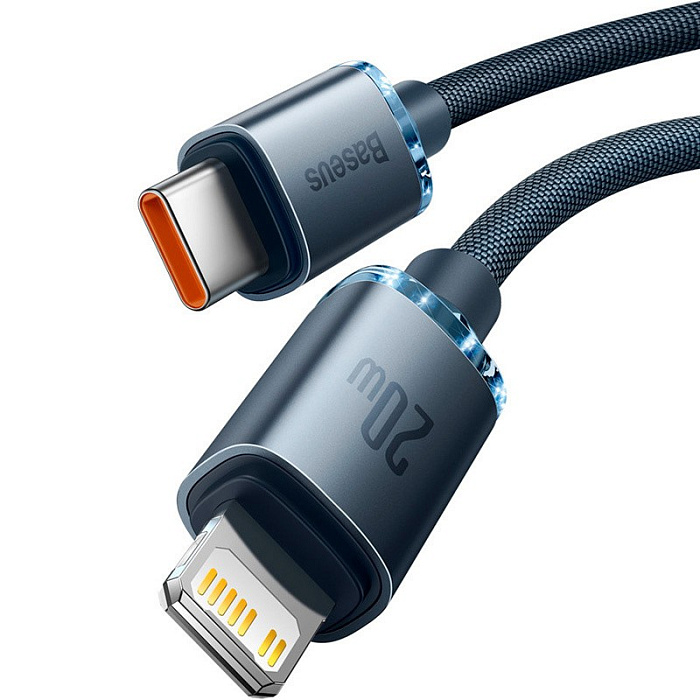Кабель Baseus Crystal Shine (CAJY000303) Type-C/Lightning 20W 2m (Blue) купить в интернет-магазине icover