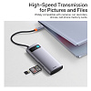 Хаб Baseus Metal Gleam (WKWG030213) 6-in-1 Multifunctional Type-C HUB Docking Station (Gray) купить в интернет-магазине icover