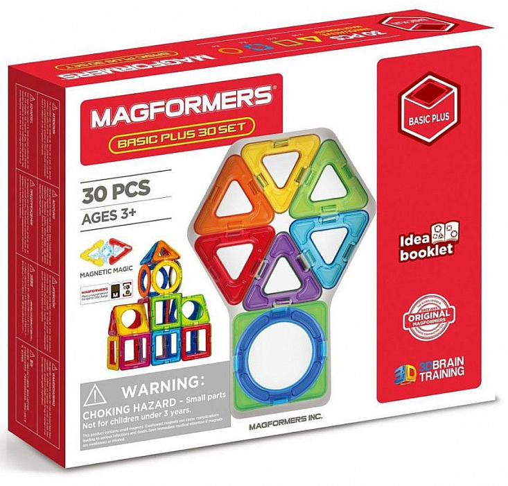 Магнитный конструктор Magformers Basic Plus 30 Set (715015) купить в интернет-магазине icover