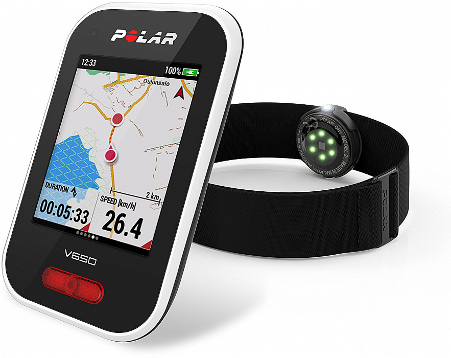 Велокомпьютер Polar V650 с кардиодатчиком Polar OH1 (Black) купить в интернет-магазине icover