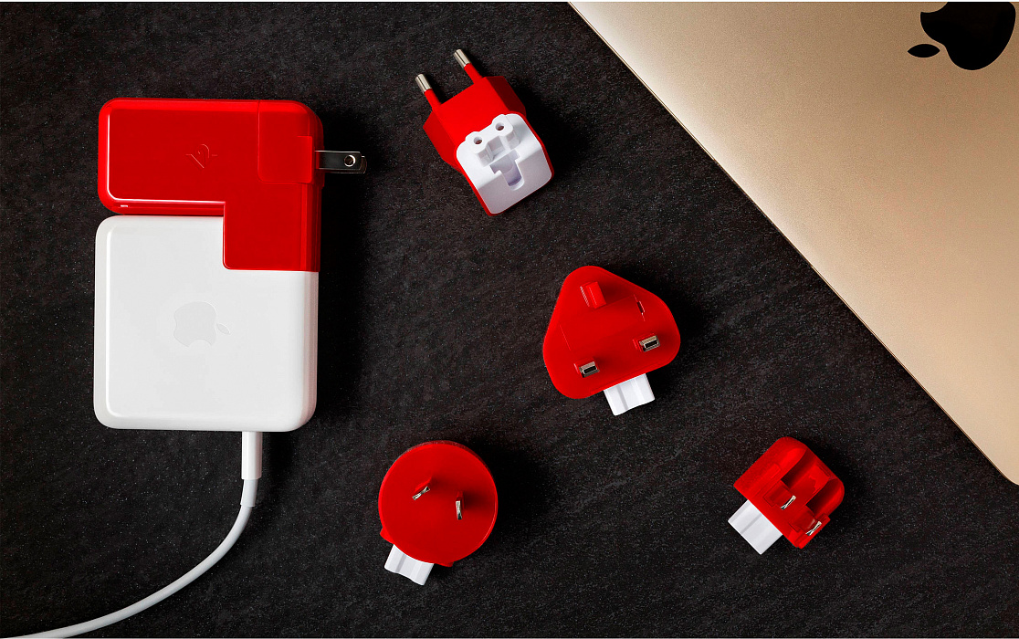 Сетевое зарядное устройство Twelve South PlugBug Duo (12-1706) для MacBook (Red) купить в интернет-магазине icover