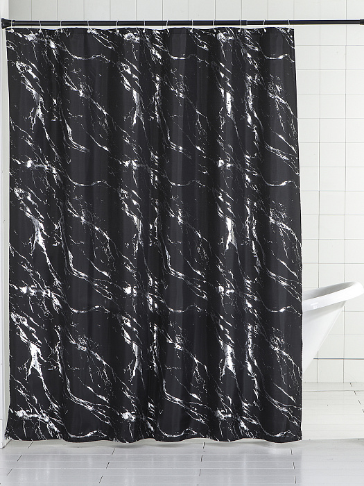 Штора для ванной комнаты Ridberg с блестками 180x200 см (Black) купить в интернет-магазине icover