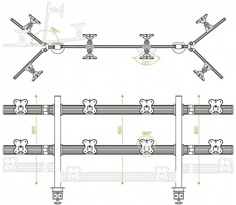 Кронштейн ErgoFount TBBS-1600WC для 16 мониторов 24" (Steel) купить в интернет-магазине icover