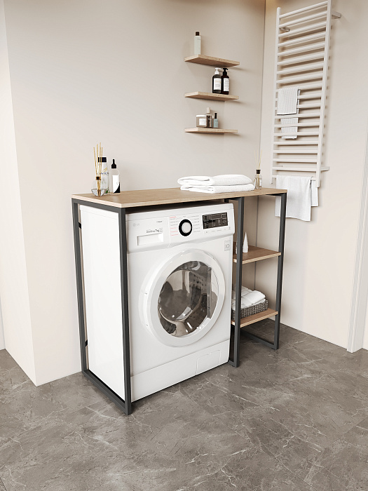 Стеллаж для стиральной машины RIDBERG COLORADO (Oak Nebraska/Black) купить в интернет-магазине icover