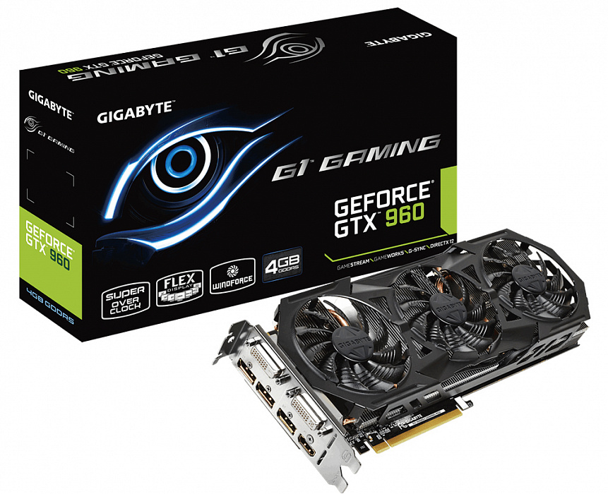 Видеокарта Gigabyte GeForce GTX 960 4Gb 128bit (GV-N960G1 GAMING-4GD) купить в интернет-магазине icover