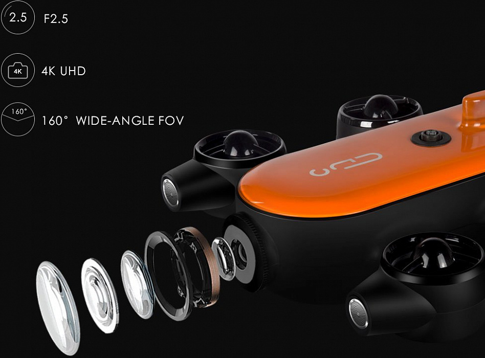 Подводный дрон Geneinno Titan 150M (Black/Orange) купить в интернет-магазине icover