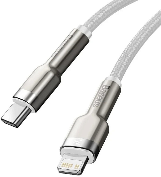Кабель Baseus Cafule Metal (CATLJK-A02) USB-C/Lightning 1m (White) купить в интернет-магазине icover