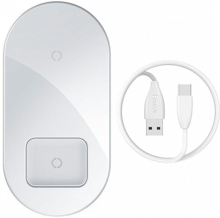 Беспроводное зарядное устройство Baseus Simple 2in1 WXJK-02 (White) купить в интернет-магазине icover