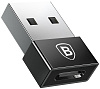 Переходник Baseus Exquisite USB Male to Type-C Female Adapter Converter CATJQ-A01 (Black) купить в интернет-магазине icover