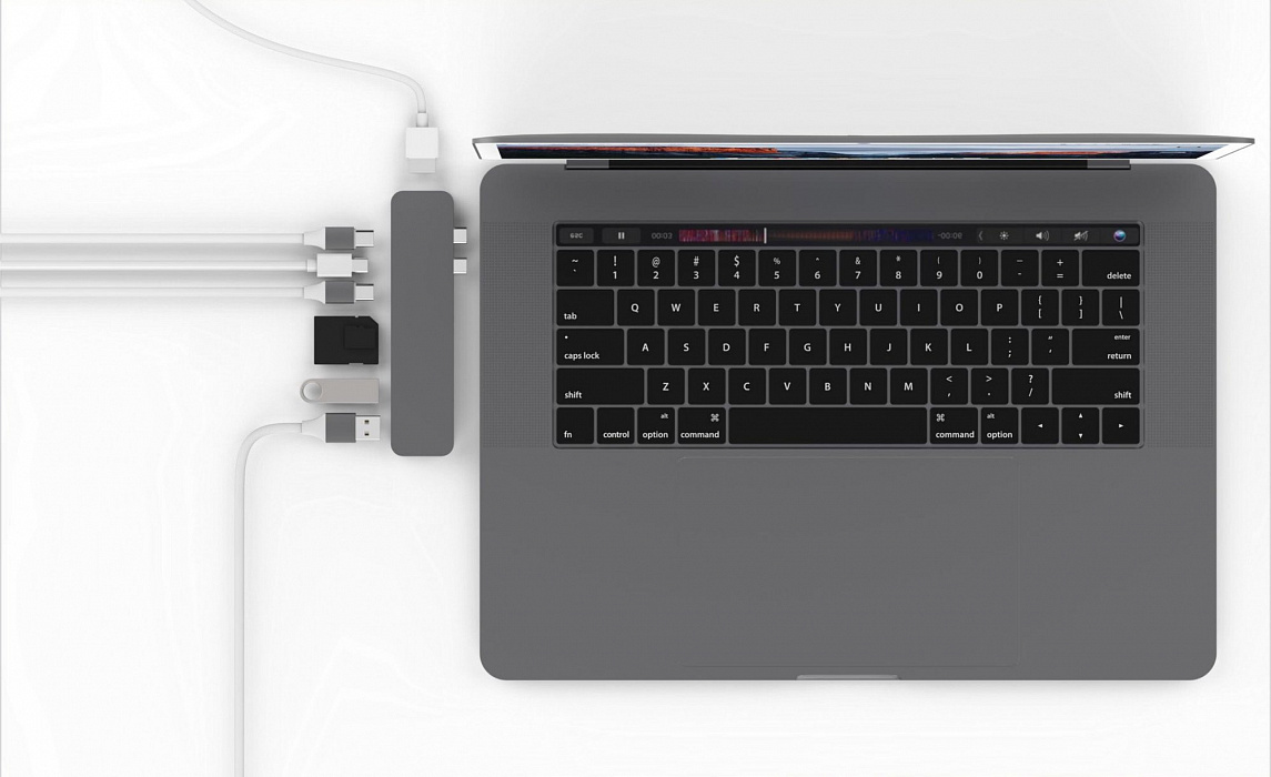 USB-концентратор HyperDrive PRO 8-in-2 GN28D для MacBook Pro 2016/2017 (Silver) купить в интернет-магазине icover