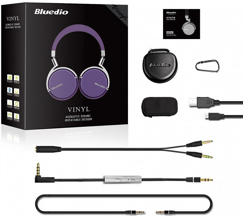 Bluetooth-наушники с микрофоном Bluedio Vinyl (Purple) купить в интернет-магазине icover