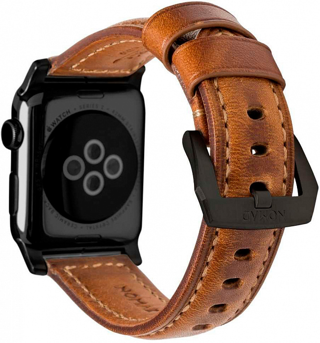 Ремешок Nomad Traditional Strap (NM1A4RBT00) для Apple Watch Series SE/6/2/3/4 42/44 mm (Brown/Black) купить в интернет-магазине icover