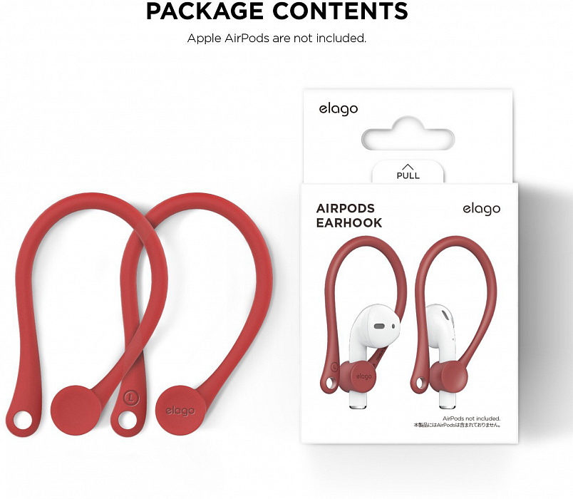 Держатель Elago Earhook (EAP-HOOKS) для наушников Apple AirPods (Red) купить в интернет-магазине icover