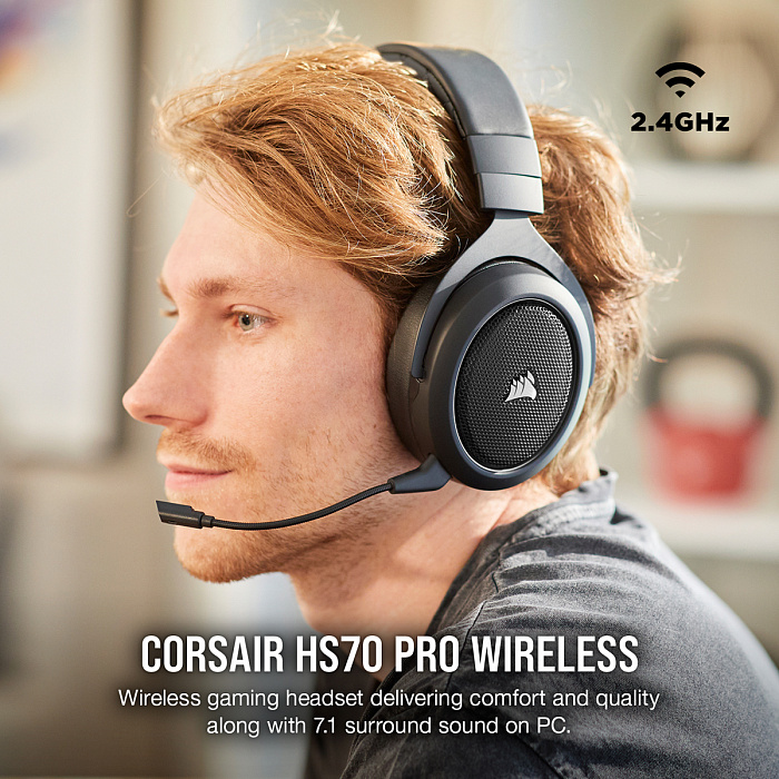 Беспроводная игровая гарнитура Corsair Gaming HS70 Pro CA-9011211-EU (Carbon) купить в интернет-магазине icover