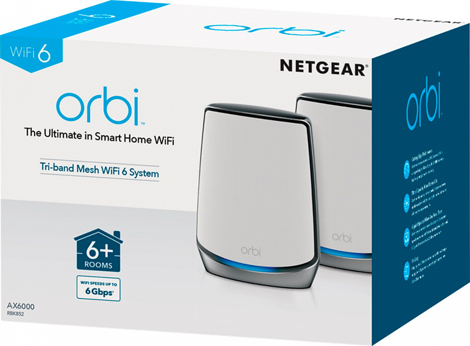 Комплект роутеров Netgear Orbi WiFi 6 802.11AX (White) купить в интернет-магазине icover