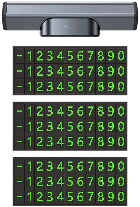 Парковочная карта Baseus Square Bar Temporary Parking Number Plate (Black) купить в интернет-магазине icover