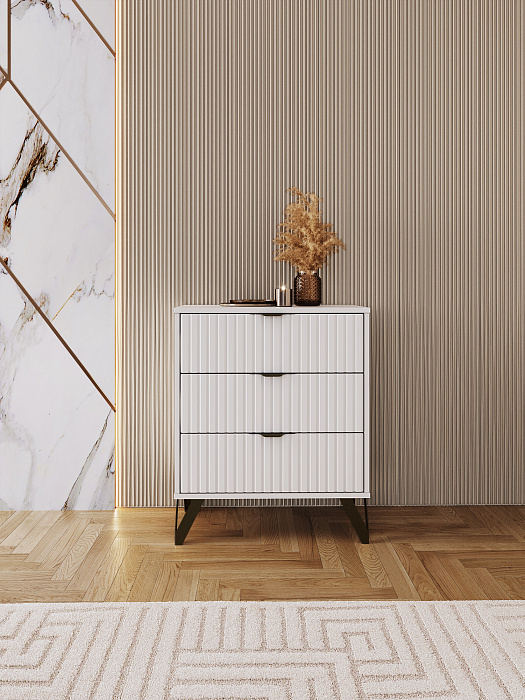 Комод RIDBERG LUGANO мини 3Я (White/Black) купить в интернет-магазине icover