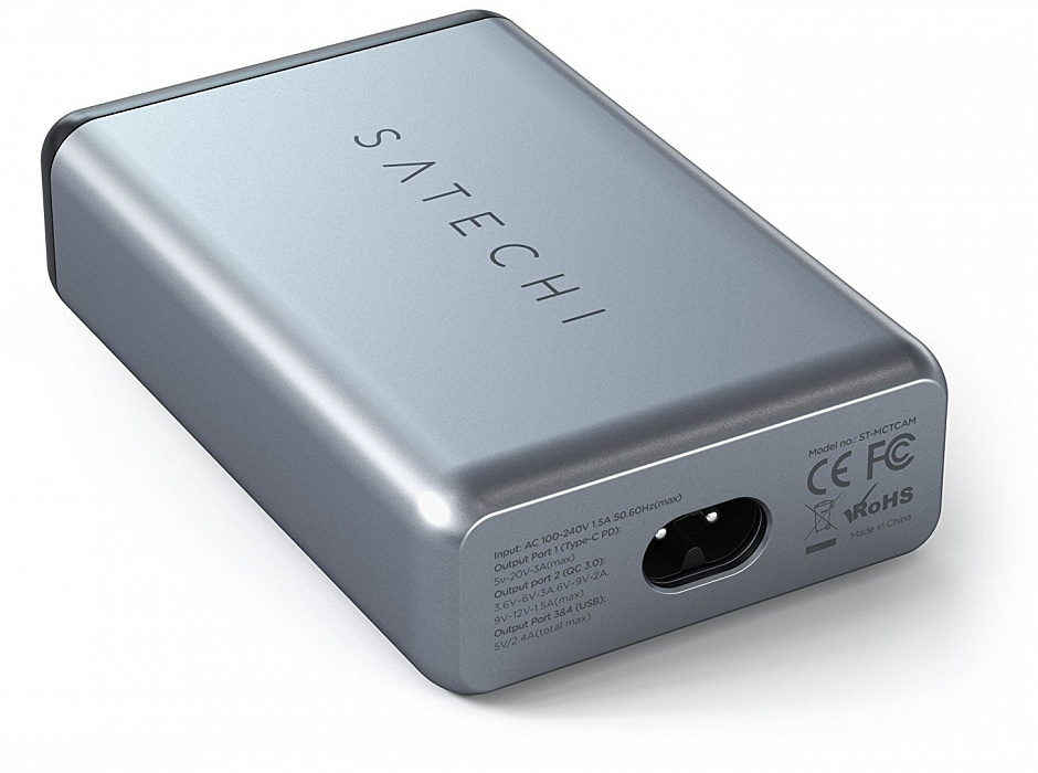 Сетевая зарядка Satechi Travel Charger ST-MCTCAM 75W (Space Gray) купить в интернет-магазине icover