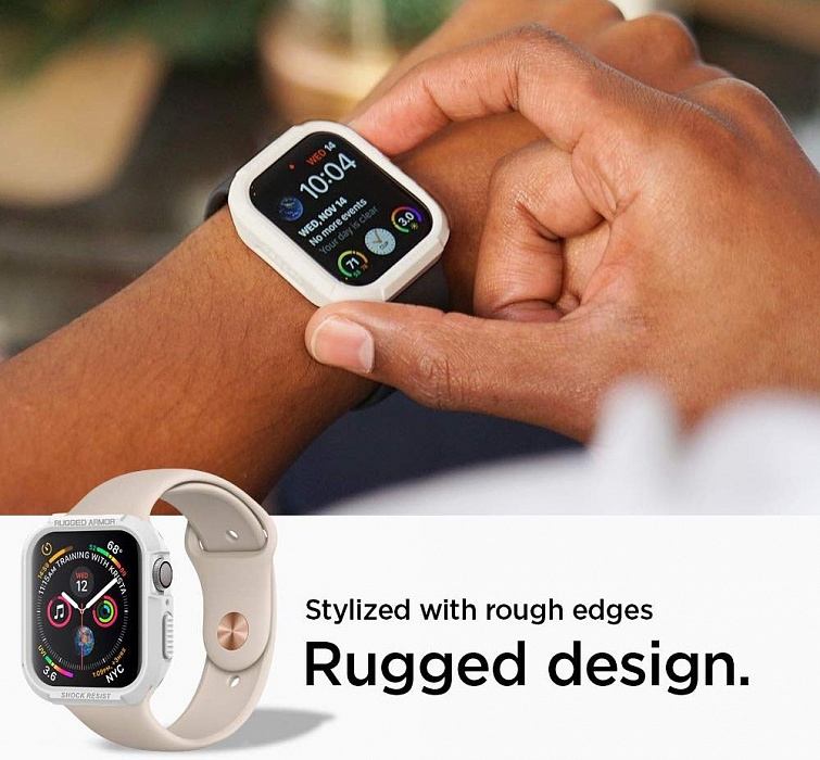 Чехол Spigen Rugged Armor (061CS24482) для Apple Watch series 4/5/6/SE/7 40/41 mm (White) купить в интернет-магазине icover
