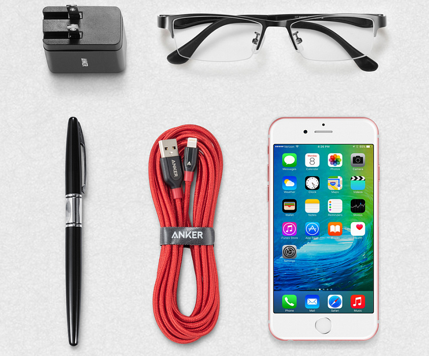 Кабель для iPhone, iPad Anker PowerLine+ (A8123H91) Lightning to USB 3m (Red) купить в интернет-магазине icover