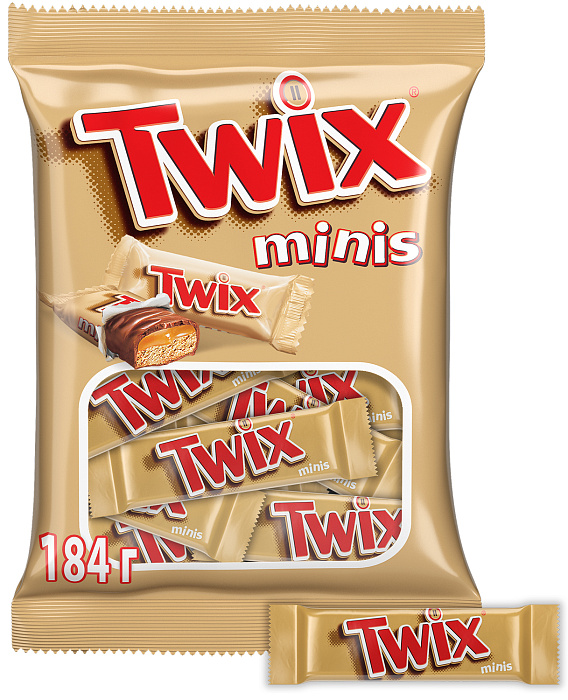 Шоколадные конфеты Twix Minis, карамель, печенье, 184 г х 4 шт. купить в интернет-магазине icover