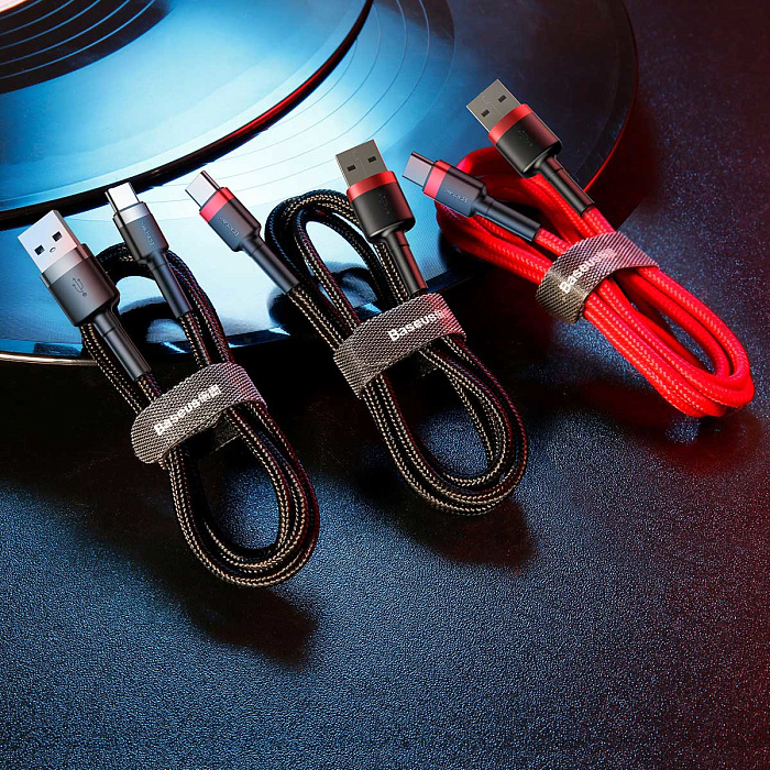 Кабель Baseus Cafule Series USB/USB-C 1m CATKLF-B09 (Red/Red) купить в интернет-магазине icover