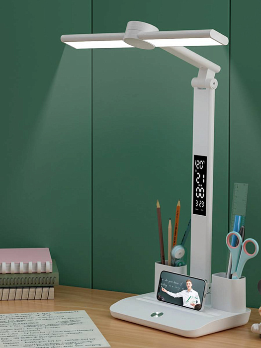 Настольная лампа с часами Ridberg LDL24-2 (White) купить в интернет-магазине icover