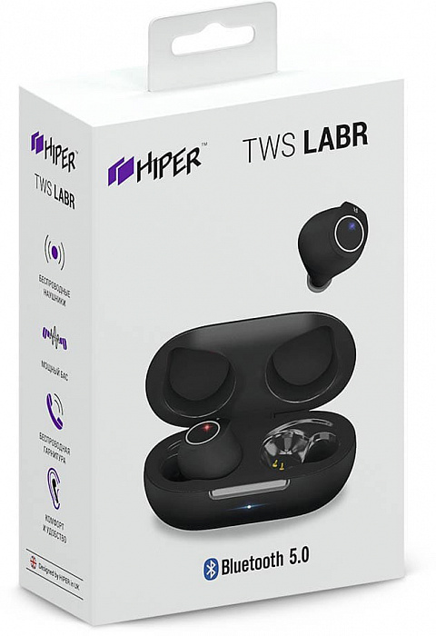 Bluetooth-наушники с микрофоном HIPER TWS Labr HTW-S9 (Black) купить в интернет-магазине icover