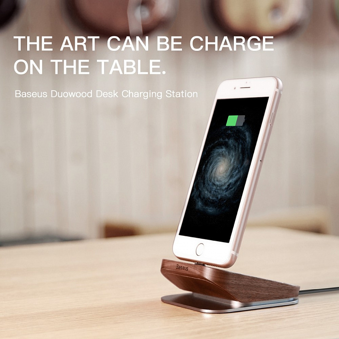 Док-станция Baseus DuoWood Desktop Charging для iPhone (Wood) купить в интернет-магазине icover