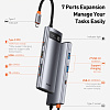 Хаб Baseus Metal Gleam (WKWG020113) 7-in-1 Multifunctional Type-C HUB Docking Station (Gray) купить в интернет-магазине icover