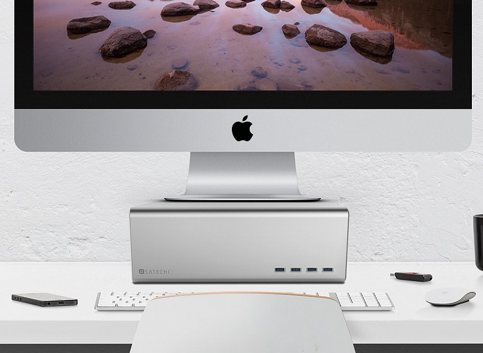 Подставка Satechi Premium Aluminum Monitor Stand B00S5DXHGI для монитора (Silver) купить в интернет-магазине icover