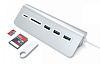 USB-хаб и картридер Satechi Aluminum USB 3.0 Hub & Card Reader ST-3HCRS (Silver) купить в интернет-магазине icover