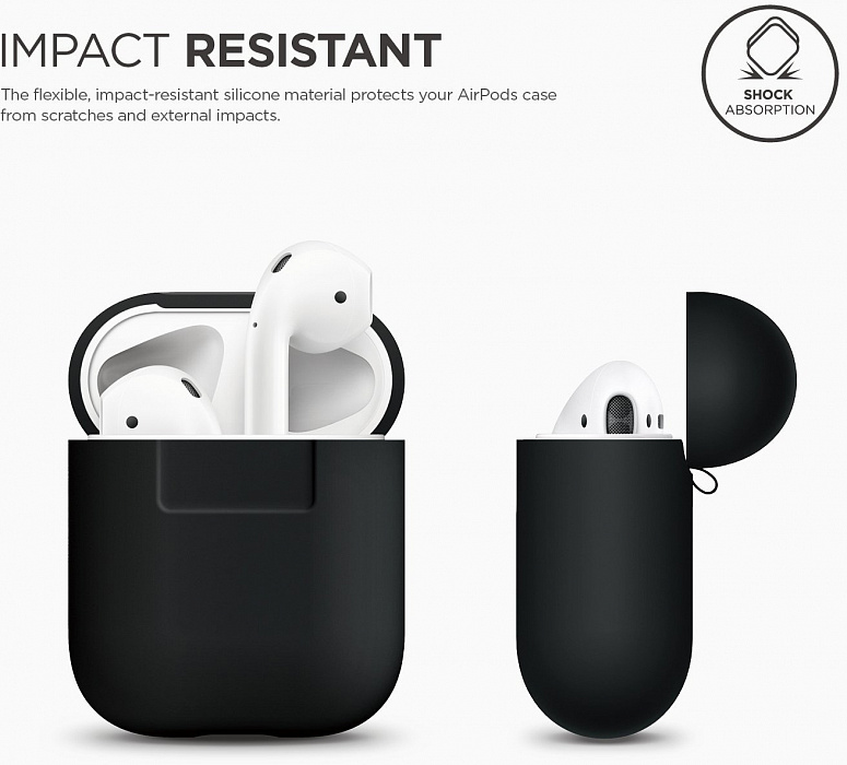 Чехол Elago Silicone Case (EAPSC-BK) для AirPods (Black) купить в интернет-магазине icover