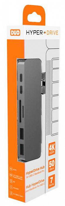 USB-концентратор HyperDrive Duo (GN28B) для MacBook Pro 2016/2017 (Space Gray) купить в интернет-магазине icover